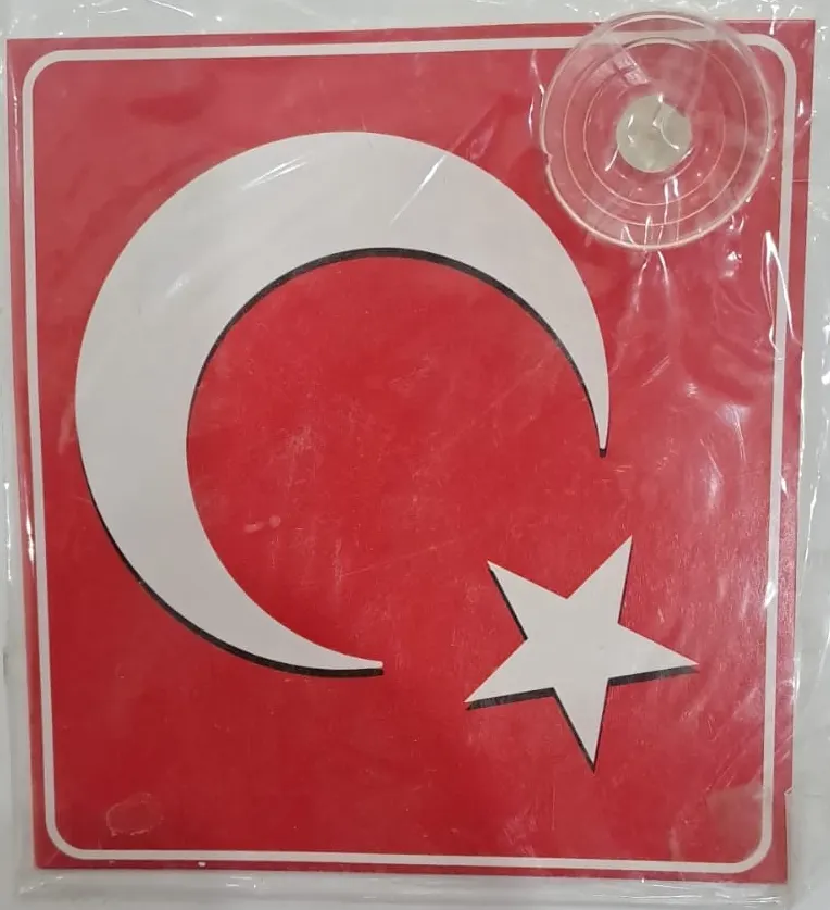 ARABA YAZISI (STİCKER) VANTUZLU ( 11 x 11 cm ) - TÜRK BAYRAĞI - AY YILDIZ