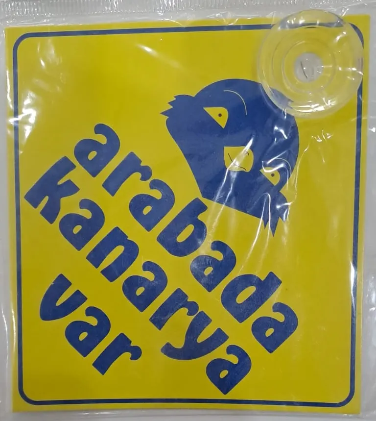 ARABA YAZISI (STİCKER) VANTUZLU ( 11 x 11 cm ) - ARABADA KANARYA VAR