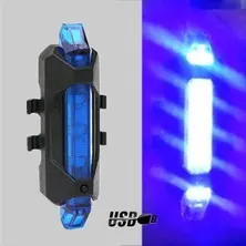 Şarjlı Bisiklet Işığı LED ÇOK Fonksiyonlu USB Girişli - MAVİ