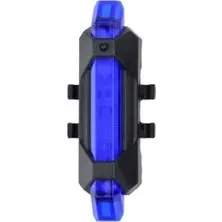 Şarjlı Bisiklet Işığı LED ÇOK Fonksiyonlu USB Girişli - MAVİ 3