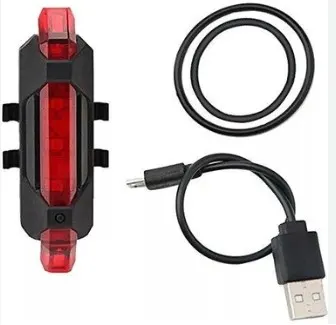 Şarjlı Bisiklet Işığı LED ÇOK Fonksiyonlu USB Girişli - Kırmızı 6