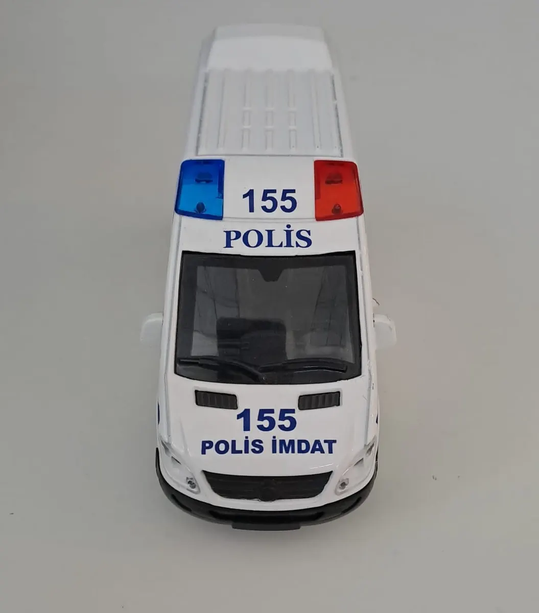 CAN OYUNCAK - METAL IŞIKLI SESLİ POLİS ARABASI ( 5,5 CM x 14 CM ) 7