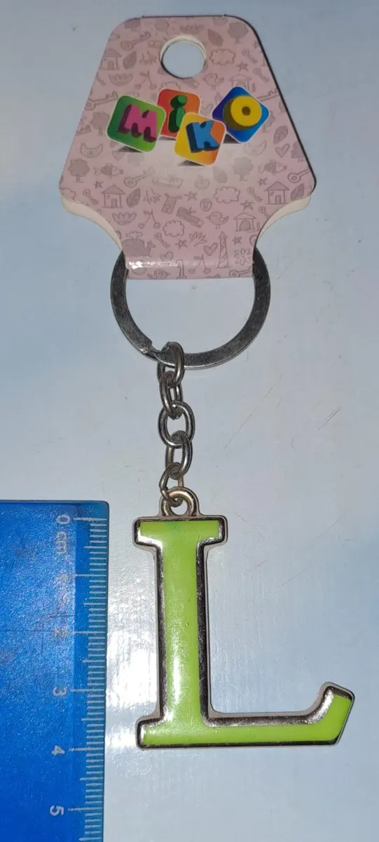Küçük Plastik L Harfi Anahtarlık Yeşil