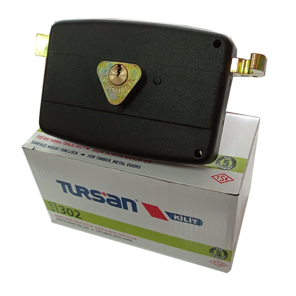 TURSAN TRAJLI ( TİRAJLI ) KİLİT OVAL 14 cm SİLİNDİRLİ TRAJLI ( TİRAJLI ) KİLİT - DEMİR KAPI KİLİDİ - 302