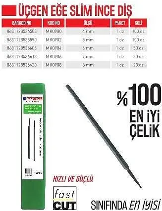 BAY-TEC MK0906 ÜÇGEN EĞE SLİM İNCE 7 mm