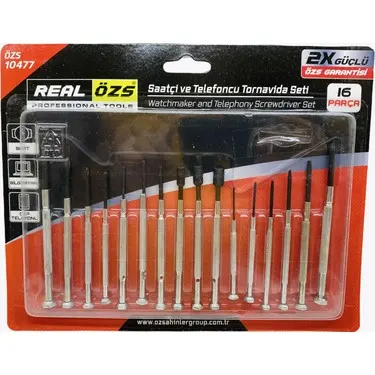 REAL ÖZS Saatçi VE Telefoncu Tornavida SETİ Özs-10477 (16parça)