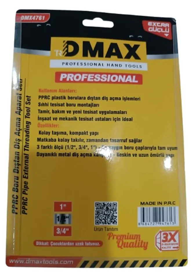 DMAX PPRC BORU Dıştan DİŞ AÇMA Aparat SETİ - Dmx4761 - ( 1 2