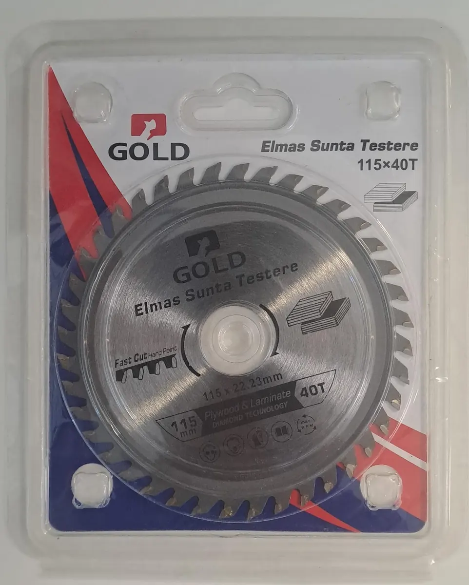 SUNTA - AHŞAP ELMAS DAİRE TESTERE - GOLD ELMAS TESTERE 115 LİK TCT ( 115 mm x 40 T x 22.23 mm ) 2