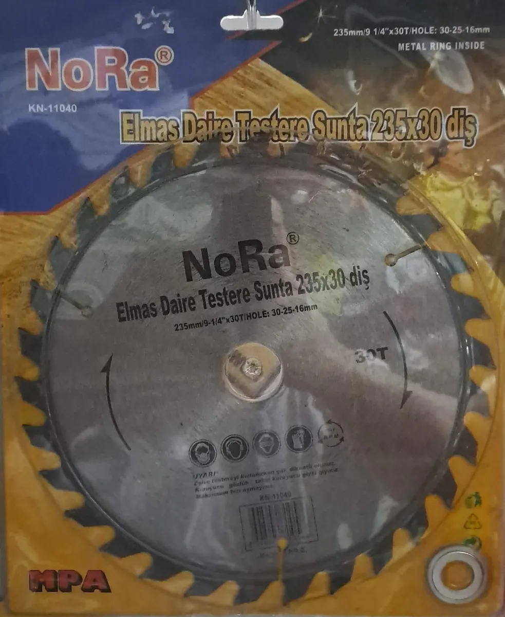 SUNTA - AHŞAP ELMAS DAİRE TESTERE 235 mm x 30 T x 30-25-16 mm ( 30 DİŞ NORA ) 2