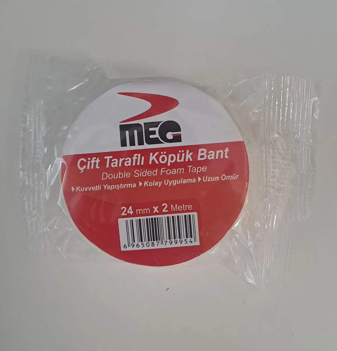 MEG ÇİFT TARAFLI KÖPÜK BANT 24mm X 2 m