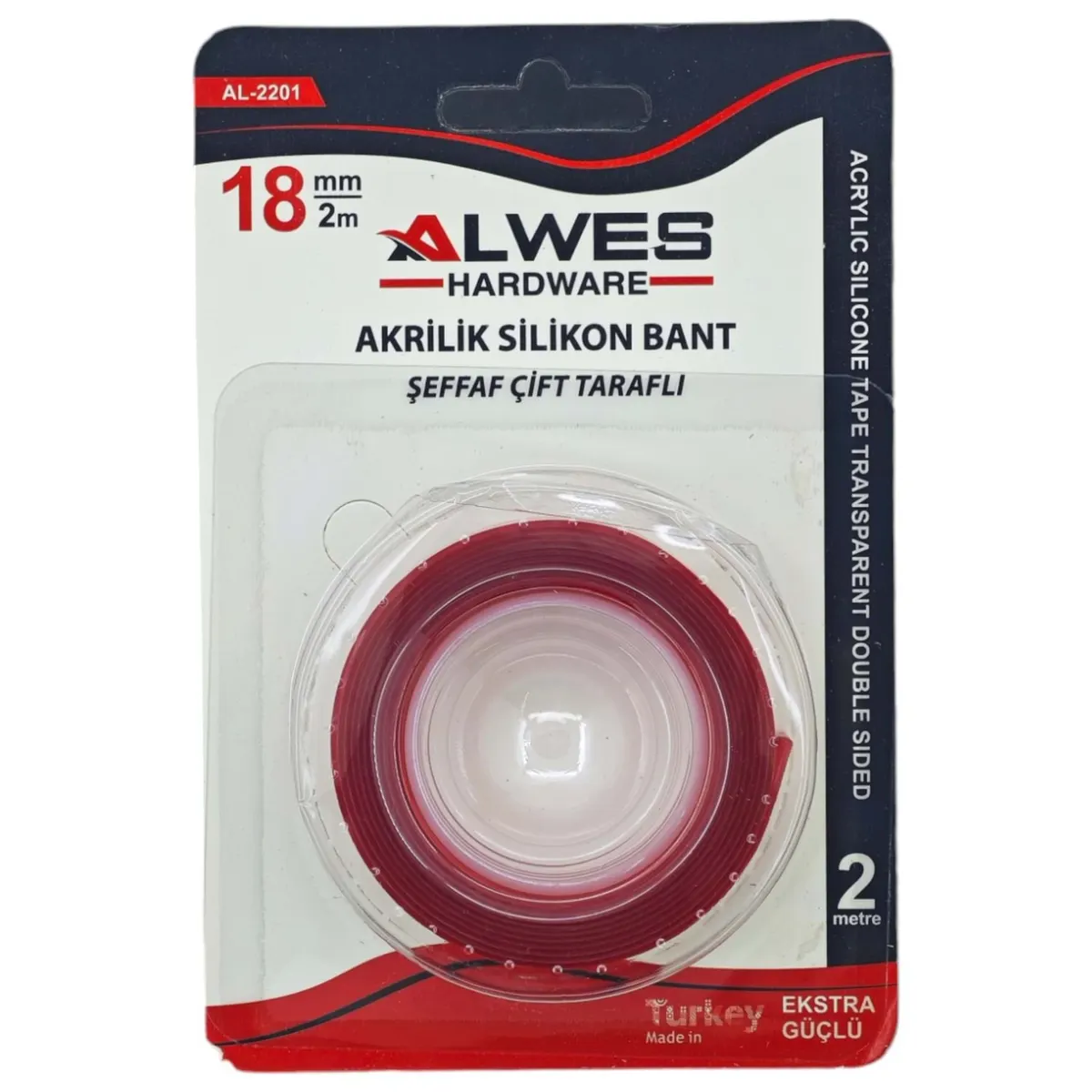 ALWES HARDWARE ÇİFT TARAFLI AKRİLİK SİLİKON BANT 18mm x 2yrd. 2