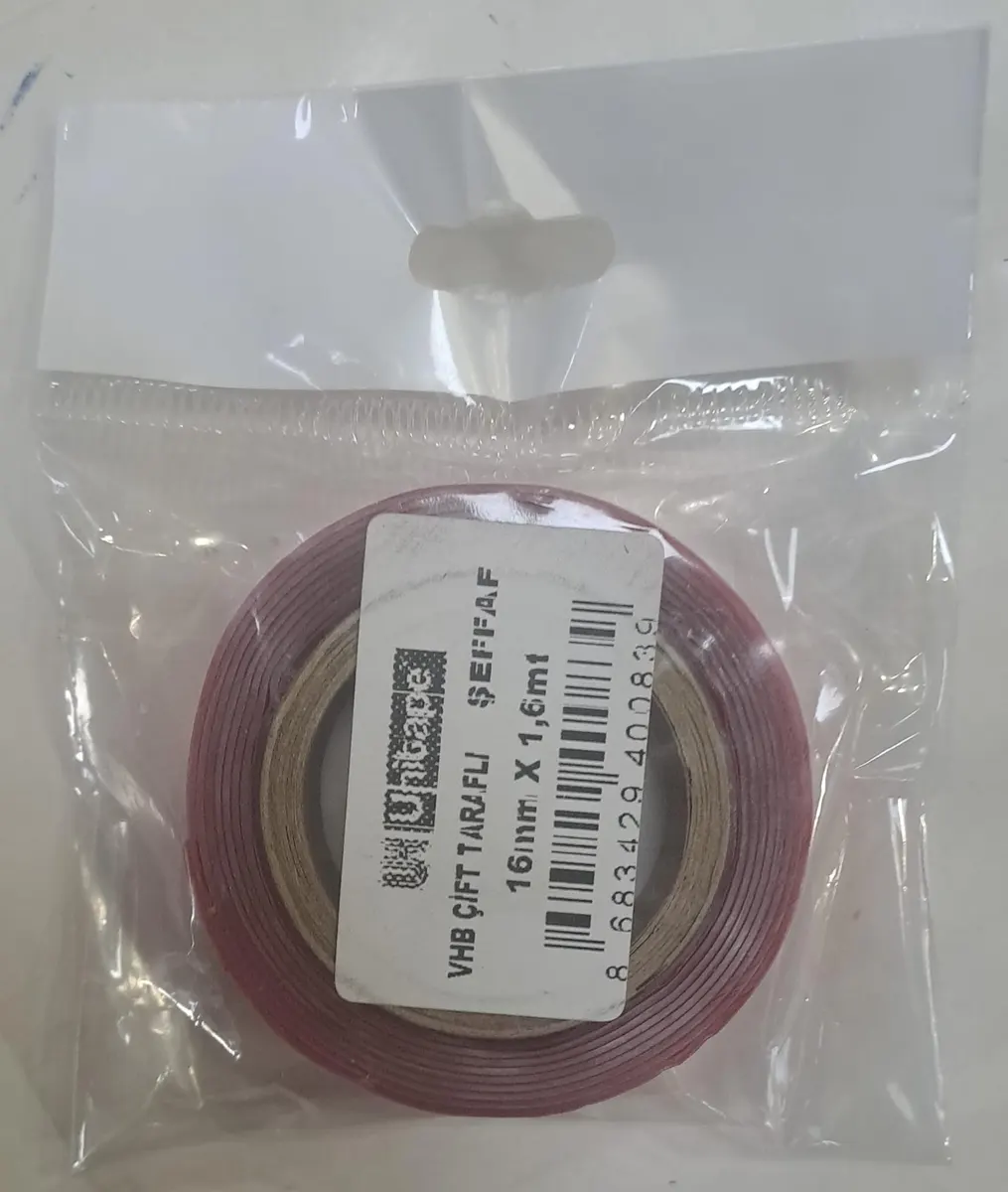 UNİTAPE VHB ÇİFT TARAFLI ŞEFFAF SİLİKON BANT 16mm x 1,6mt 2
