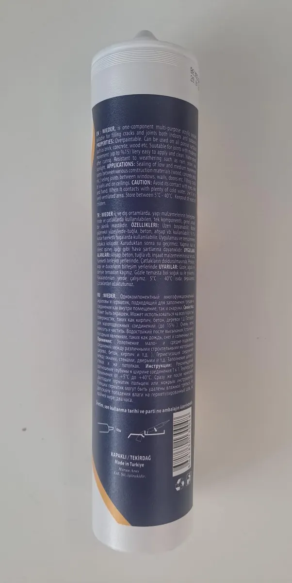 WIEDER SİLİKONİZE MASTİK BEYAZ 450 Gr 2