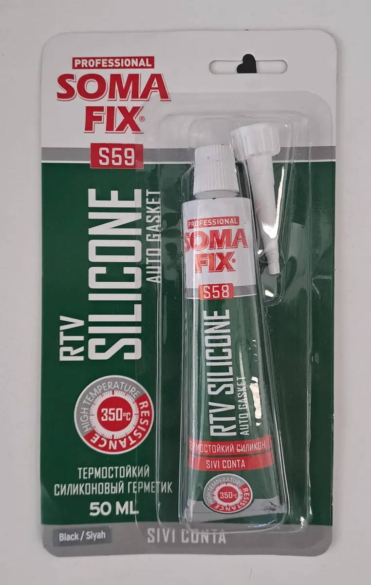 Somafix RTV Yüksek ISI Silikonu SIVI Conta 50 ML (siyah) S59