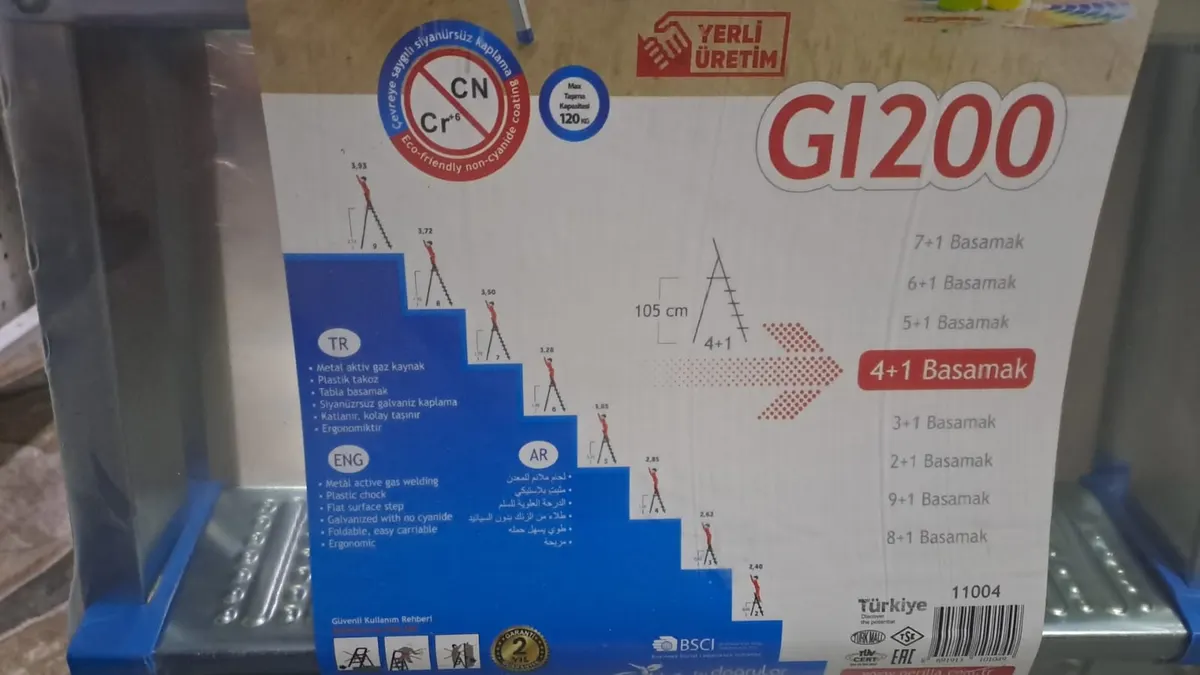 Galveniz Kaplama Merdiven 4+1 Basamaklı 2
