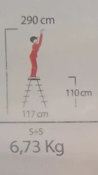 ÇİFT Çıkışlı Metal Merdiven 5 Basamak ( 5+5 Basamaklı ) 2