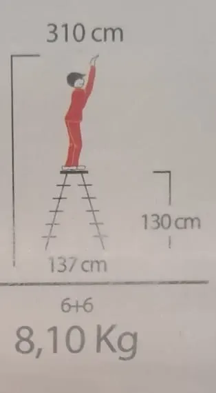 ÇİFT Çıkışlı Metal Merdiven 6 Basamak ( 6+6 Basamaklı ) 2