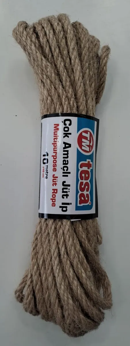 TESA ÇOK AMAÇLI JÜT İP / HASIR İP / EL İŞİ İPİ 10 METRE (+-10cm) KALINLIK 5 mm