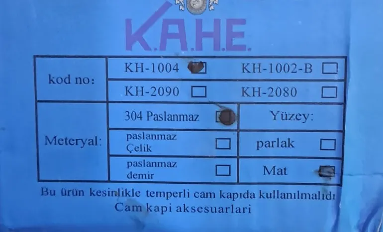 CAM KAPI Kilidi (kahe) ÇİFT CAM Uyumlu 2