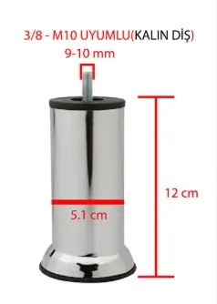Metal BAZA Ayağı Vidalı 12 CM - M10 2