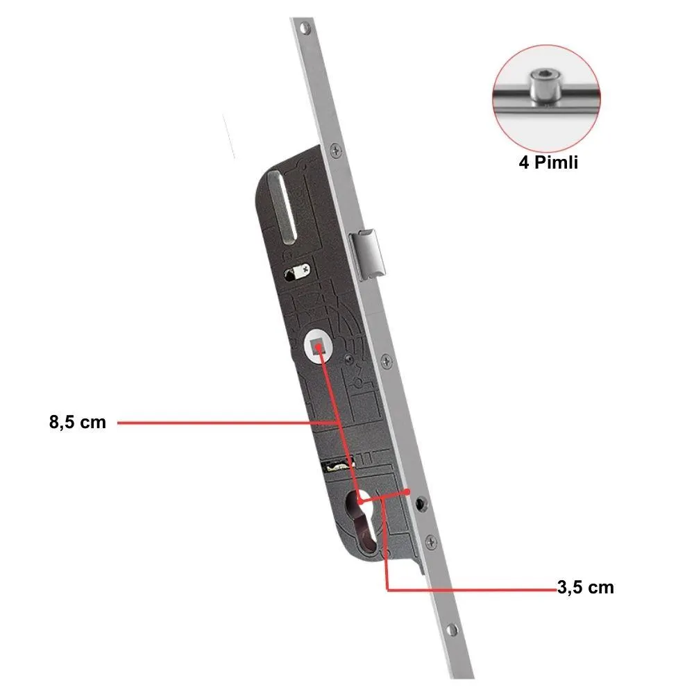 KALE ARAL KİLİTLİ İSPANYOLET 180cm 2