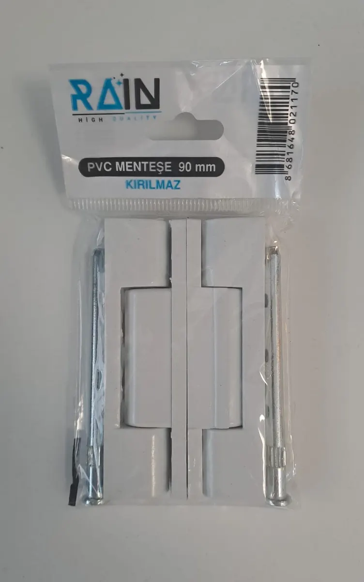 PVC KAPI MENTEŞESİ 2 Lİ PAKET BEYAZ 90mm ( PLASTİK GÖVDE )